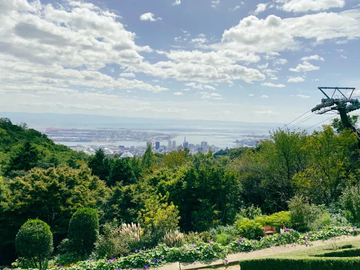 從山頂遠眺的神戶市景