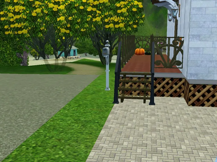 大門口前的平台和信箱。