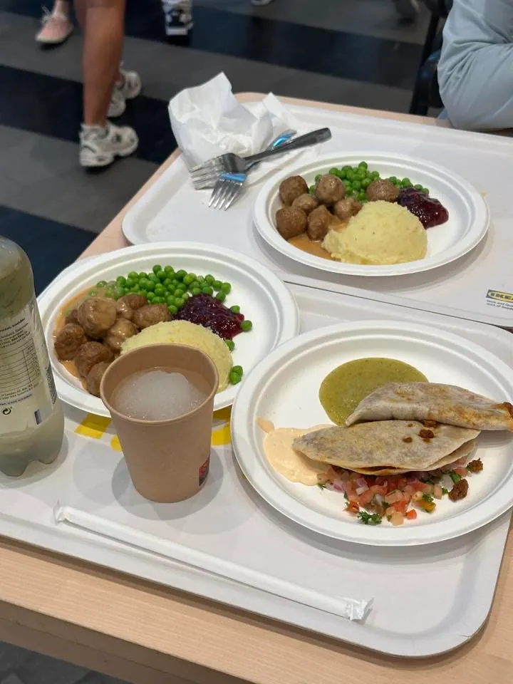 兩盤肉丸+一盤Taco+一瓶接骨木汽泡水+接骨木冰沙,共700元台幣~三個人吃超飽的