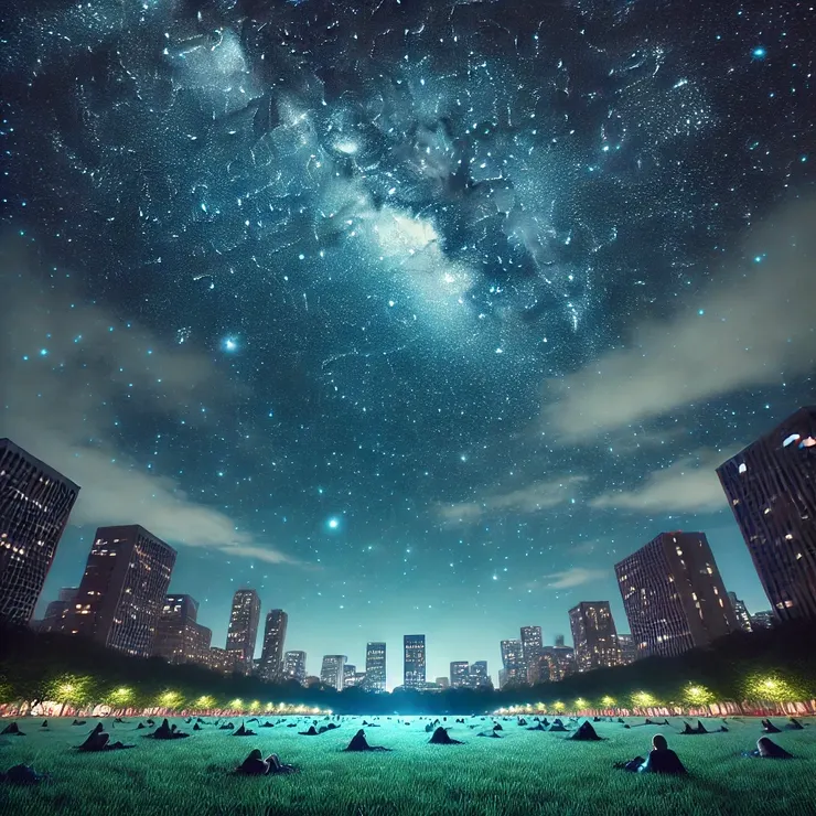 都市中草皮上的漫天星辰 - By ChatGPT