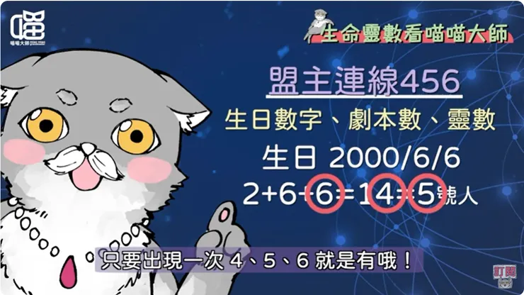 靈數連線456的計算方式