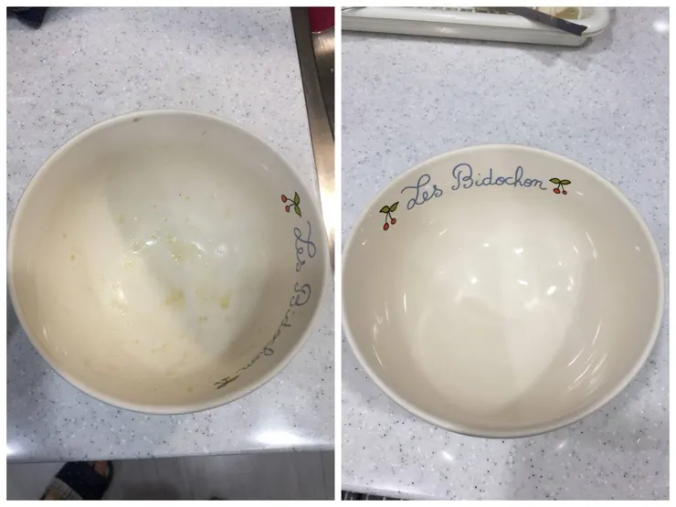 碗公 清洗前後