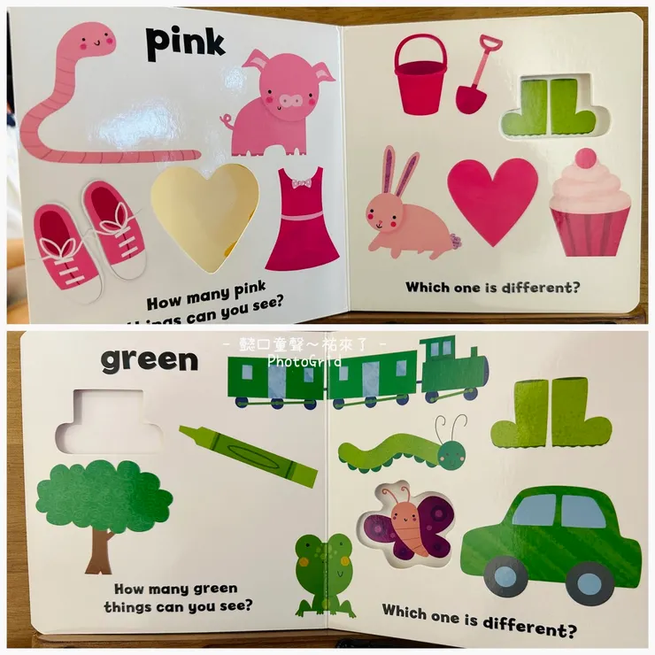 如果要自學英語，可以從簡單認知著手。硬頁書很適合操作不怕撕破。