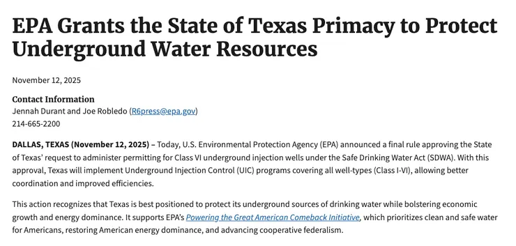 EPA Offical Permit Announcement