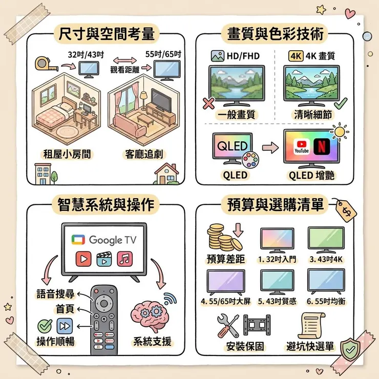 【智慧電視推薦】2026 小客廳到追劇怎麼挑📺 Dcard、Threads常比6款GoogleTV與QLED