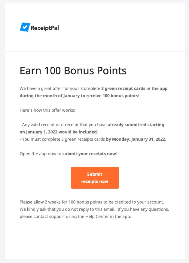 ReceiptPal 活動頁面截圖 