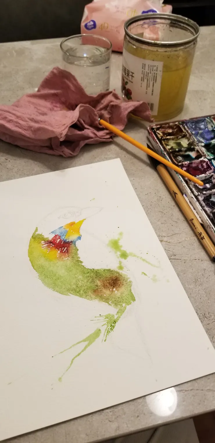 畫全身都用同一枝筆