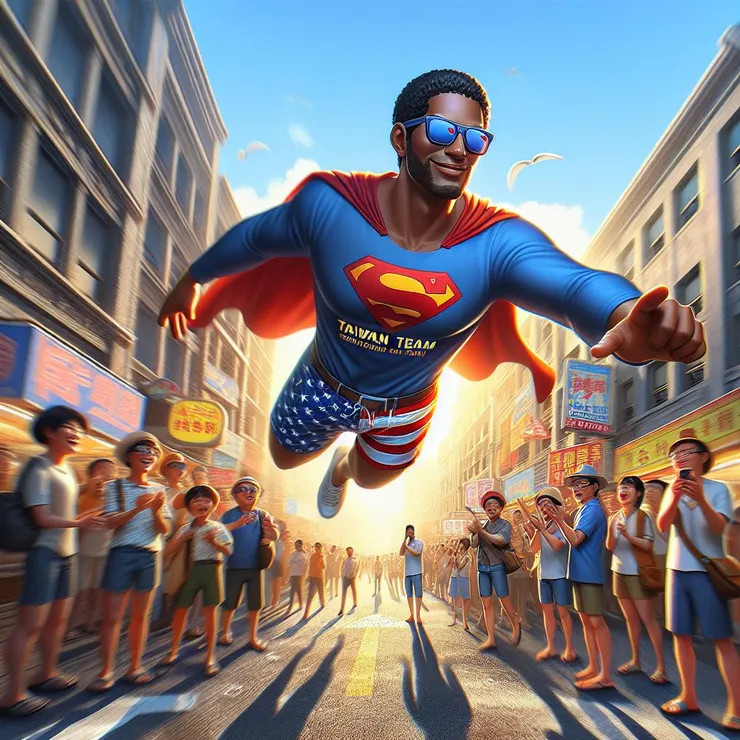 超人之姿向前飛