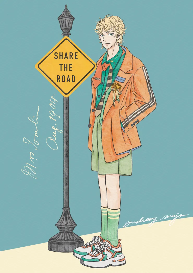 Boy by the Street Sign_Illustration by Majo