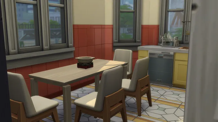 本來我也不想用餐區在廚房內,太多這種設計了,奈何這房子形狀不好,唯有這樣。