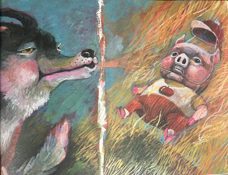 大野狼吹倒了大哥的稻草屋