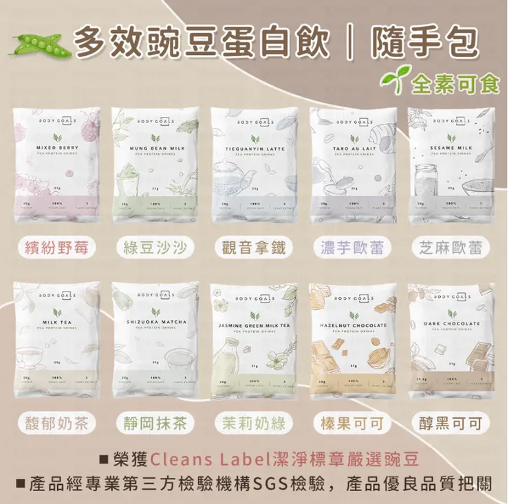 BODY GOALS 多效豌豆蛋白飲（全素可食）