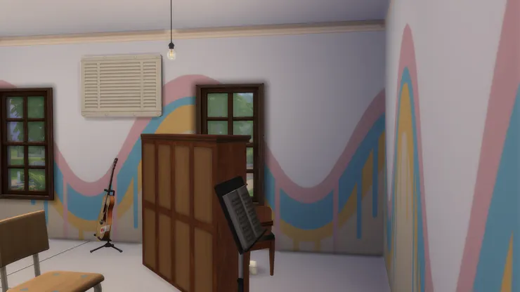 譜架上放著樂譜。