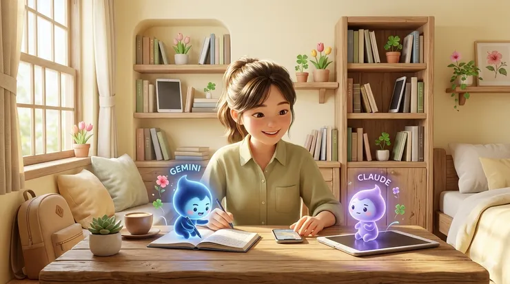 祝福所有的孩子與小說主角小冰都能善用AI,健康長大。圖片由Gemini 生成