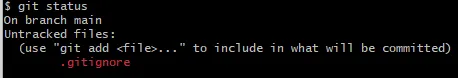 執行 git status，此時 git 只會看到多了 .gitignore 檔案