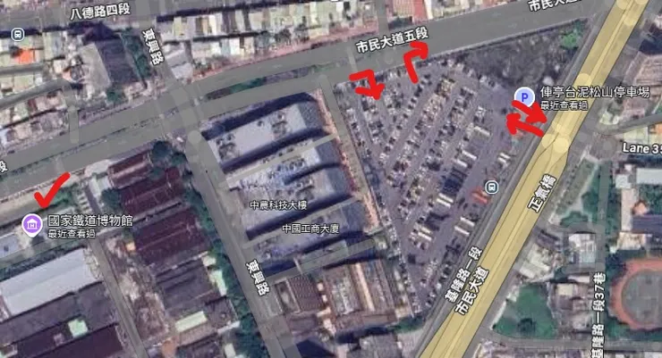 台泥停車場停車建議示意圖