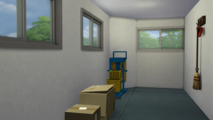 本來想過把這房間設計成小班輔導室，或者小遊戲室，但其實教具、維修工具等要找地方安置，所以必須有雜物房。