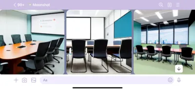 Line Moonshot指令:寫實人像 五個人在會議室討論