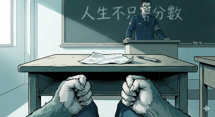 他站在講台講道理，我在桌下緊握的，是差點衝出去的那雙手。