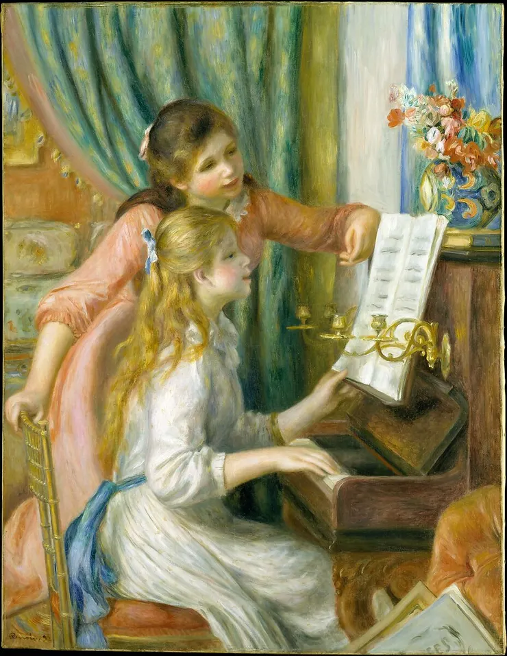 《Two Girls at the Piano》Pierre-Auguste Renoir