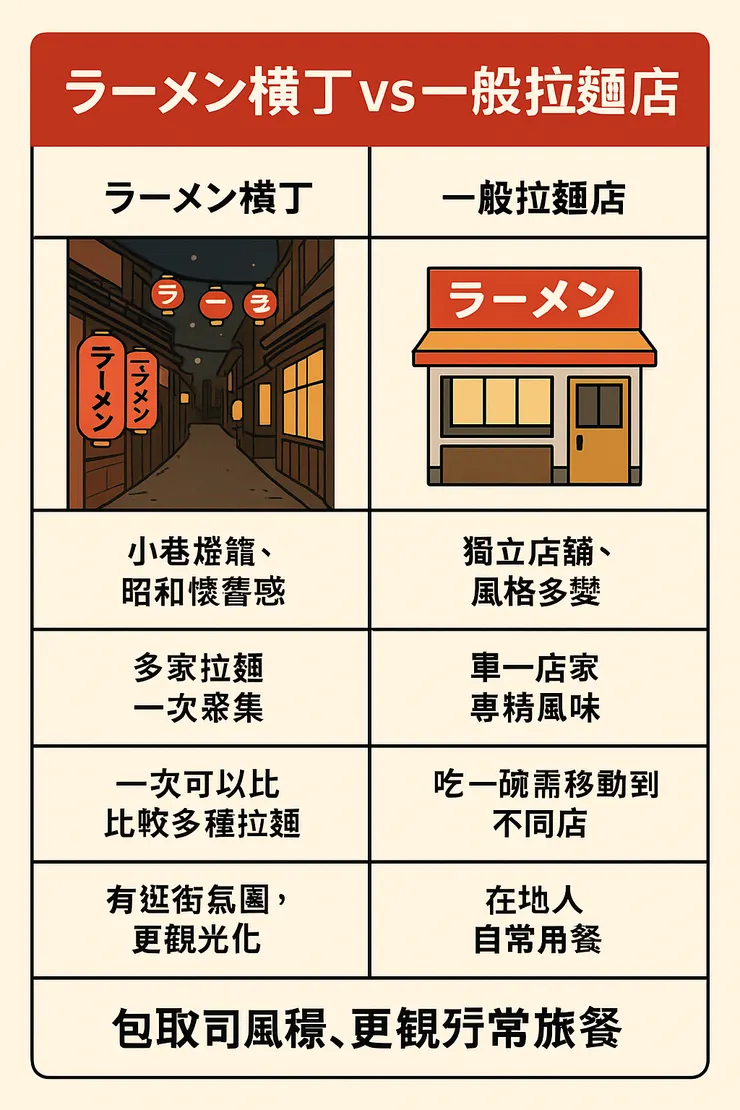 拉麵橫丁 vs 一般拉麵店