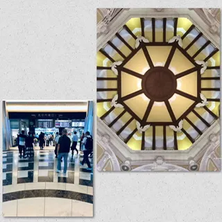 2018東京車站修復後,它的屋頂與大廳。建築師辰也今吾,是日本第一代建築師,東京車站源自英國「安妮女王式」建築風格,咱們的總統府也是類似風格。