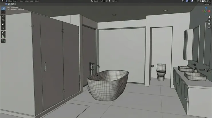 Clean Blender geometry prepared for Render AI Blender rendering