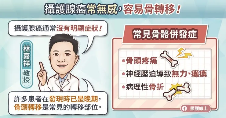 攝護腺癌常無感，容易骨頭轉移