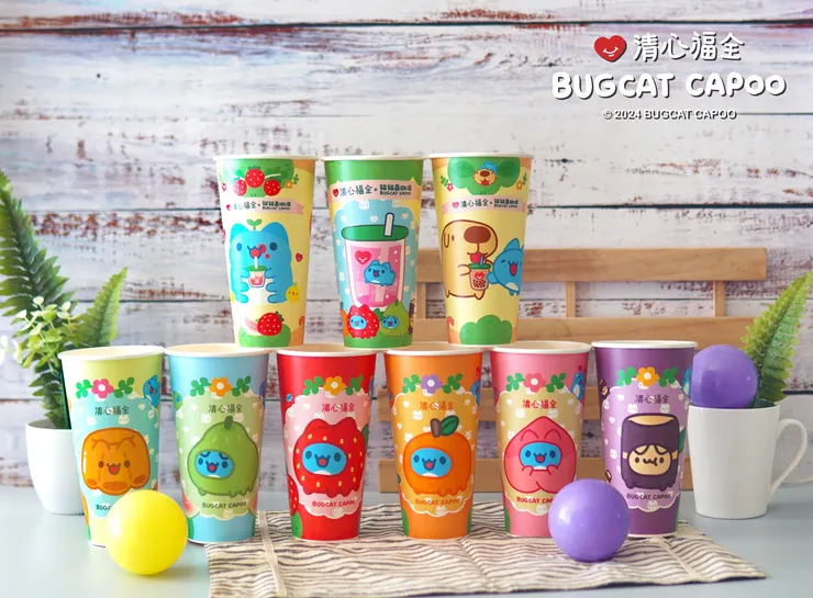 圖說：清心福全將咖波裝扮成各種水果造型，可愛模樣也吸引許多粉絲拍照打卡。（資料來源：清心福全）