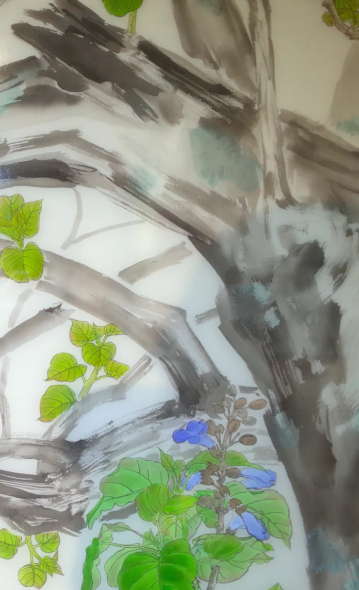  〈春律─向林玉山老師致敬／三月之晨〉局部－泡桐