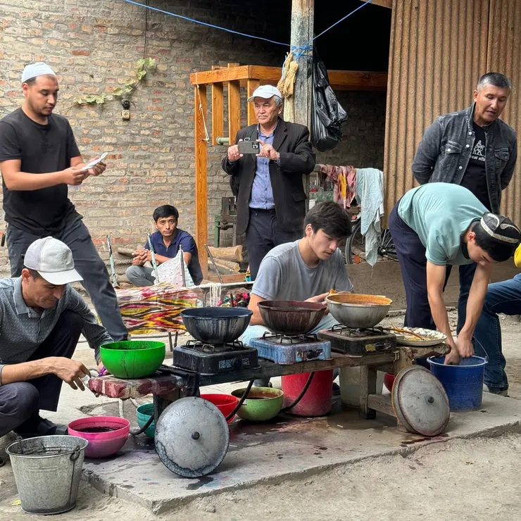 現場展示染色過程