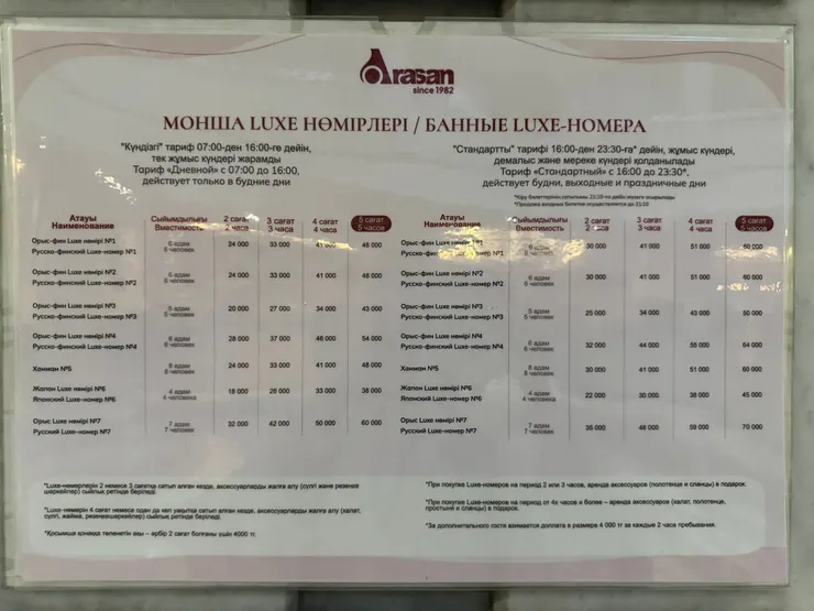 2024的部分俄文/哈薩克文? 價目表，僅供參考