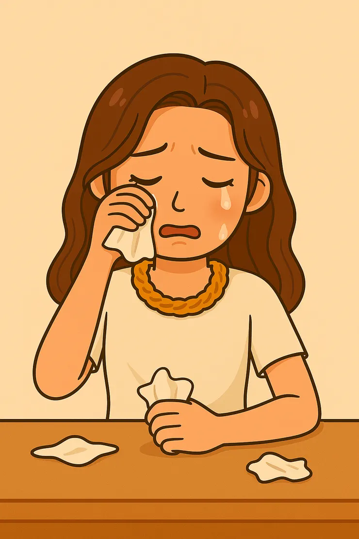 原來生命是這樣，即使是一條小魚也會拼了命保護自己的孩子，即使犧牲生命。光想到這，我就忍不住掉下ㄧ滴滴不捨的眼淚，衛生紙一張又一張，還是止不住悲傷。