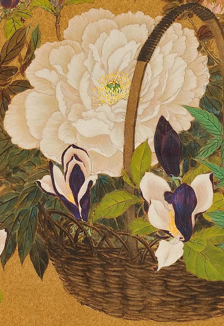 〈一籃春色〉局部－牡丹