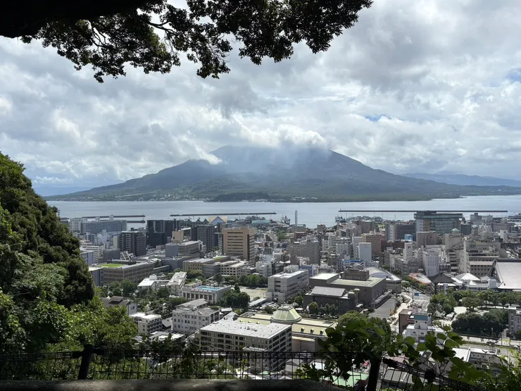遙望櫻島火山