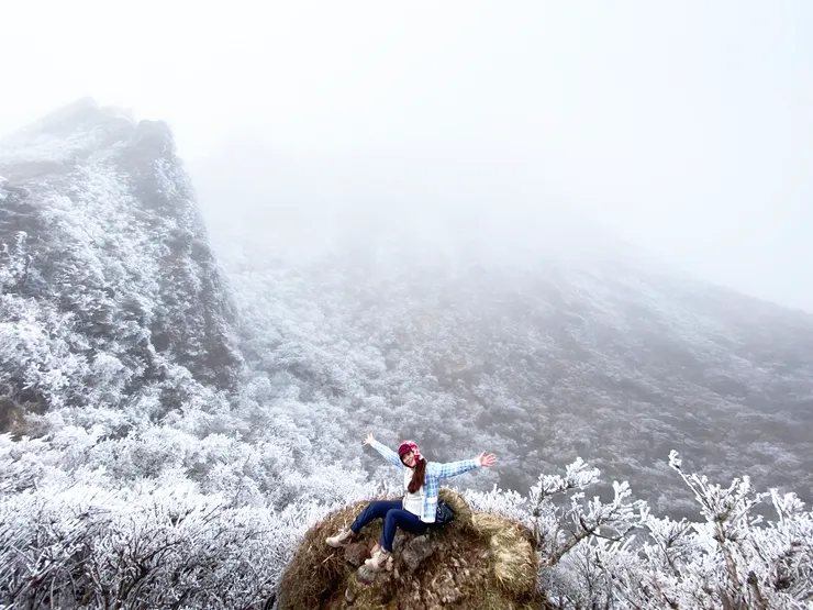日本大分-由布岳 || 手伸出來一下就覺得要凍僵了!!!!!