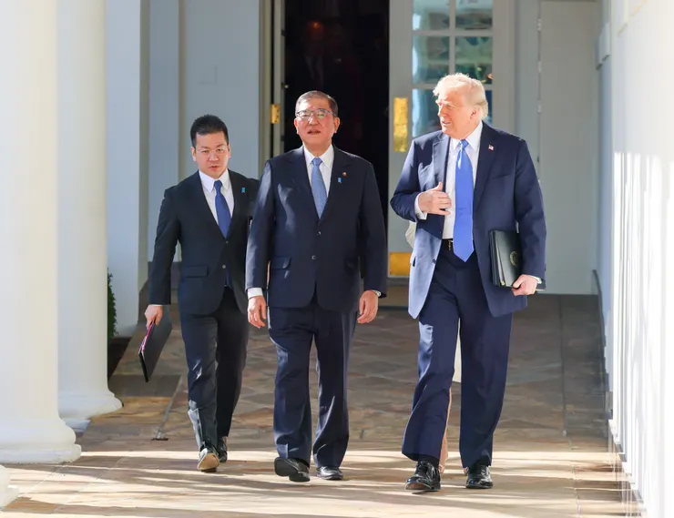 2025年2月8日石破茂與川普在白宮（照片來源：首相官邸官方臉書）