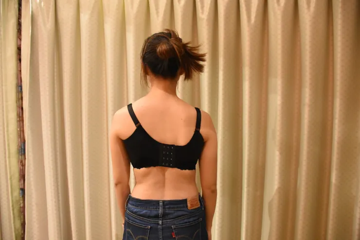 撥好一邊的對比