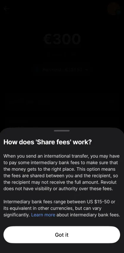 Revolut 中轉手續費說明