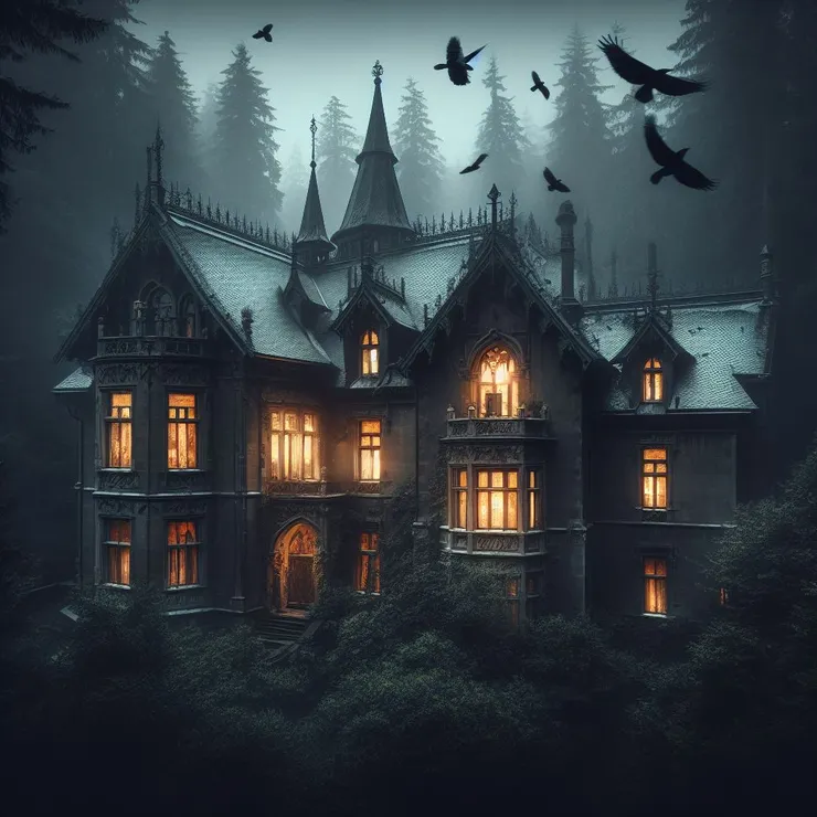 在村莊邊緣，有一座傳說中的古老老房子，被稱為「黑暗莊園」。它是一座巨大的磚石建築，一直以來都傳說著鬼故事。