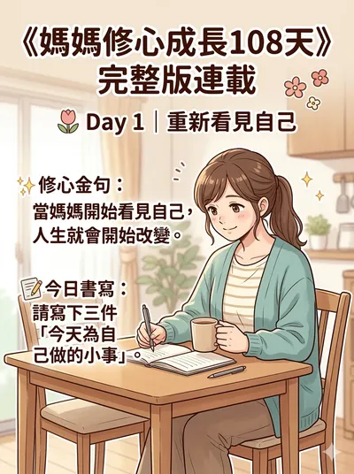 ⭐《媽媽修心成長108天》Day 1 重新看見自己