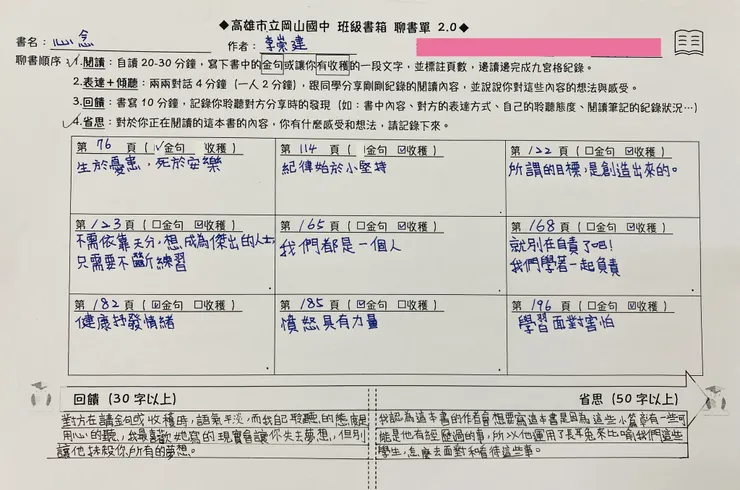 對方在講金句或收穫時，語氣平淡，而我自己聆聽的態度是用心的聽。我喜歡他寫的：「現實會讓你失去夢想，但別讓他抹殺你所有的夢想。」