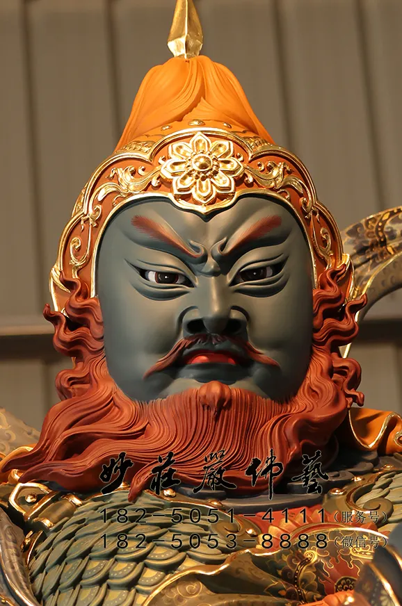 銅雕溫瓊元帥神像正面近照實拍圖