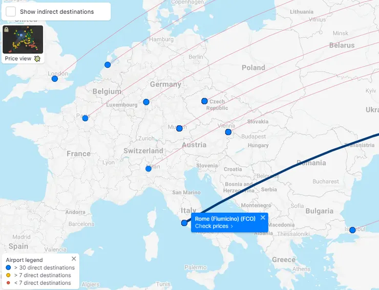 最後選擇維也納進、羅馬出(8月旺季機票44000NTD)