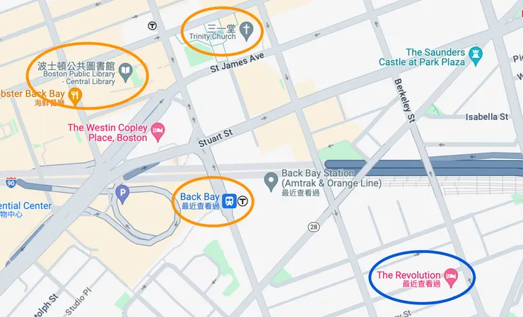 The Revolution Hotel 於周邊景點的位置