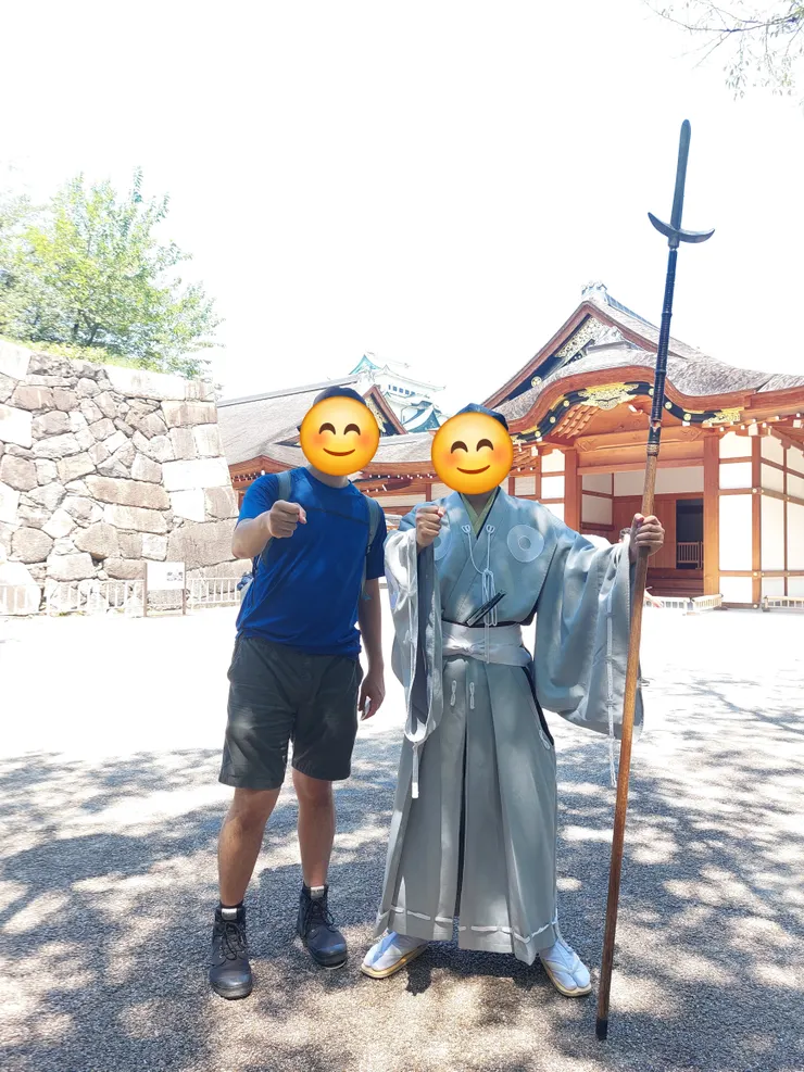 偶遇日本武士，還一起合照，蠻酷的～