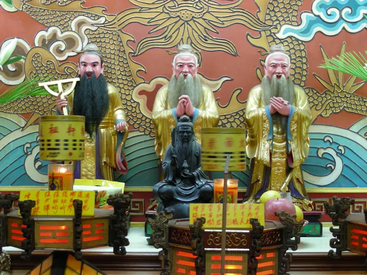 墨子、老子、孔子(由左至右)