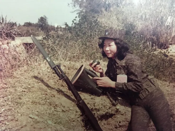 民防自衛隊的心戰喊話訓練(圖片來源:國慶閱兵金門自衛隊-林梨娟)