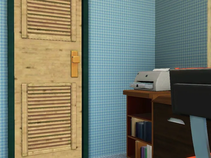 我會把書房形容為「爸爸的空間」，所以用了冷色系，而風格簡約。