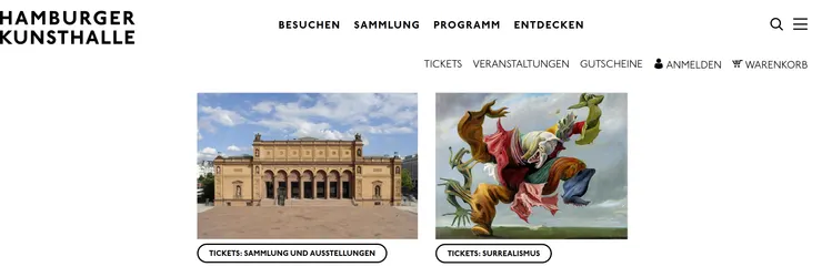 截圖自漢堡美術館官網 (Aug. 18, 2025)